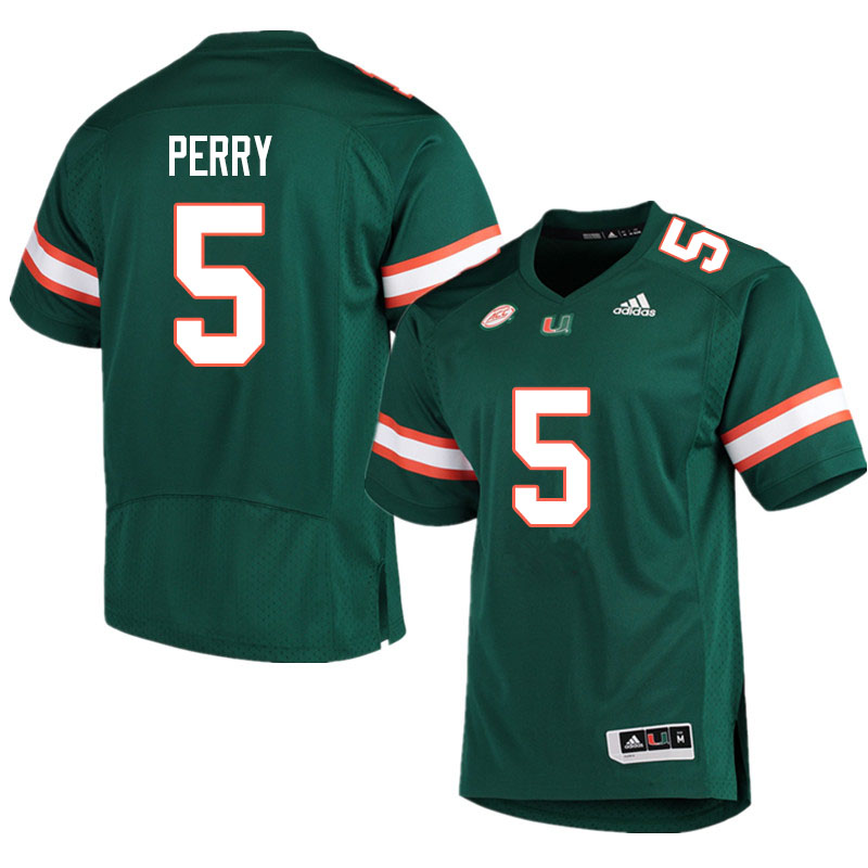 Adidas Miami Hurricanes #5 N'Kosi Perry College Football Jerseys Sale-Green